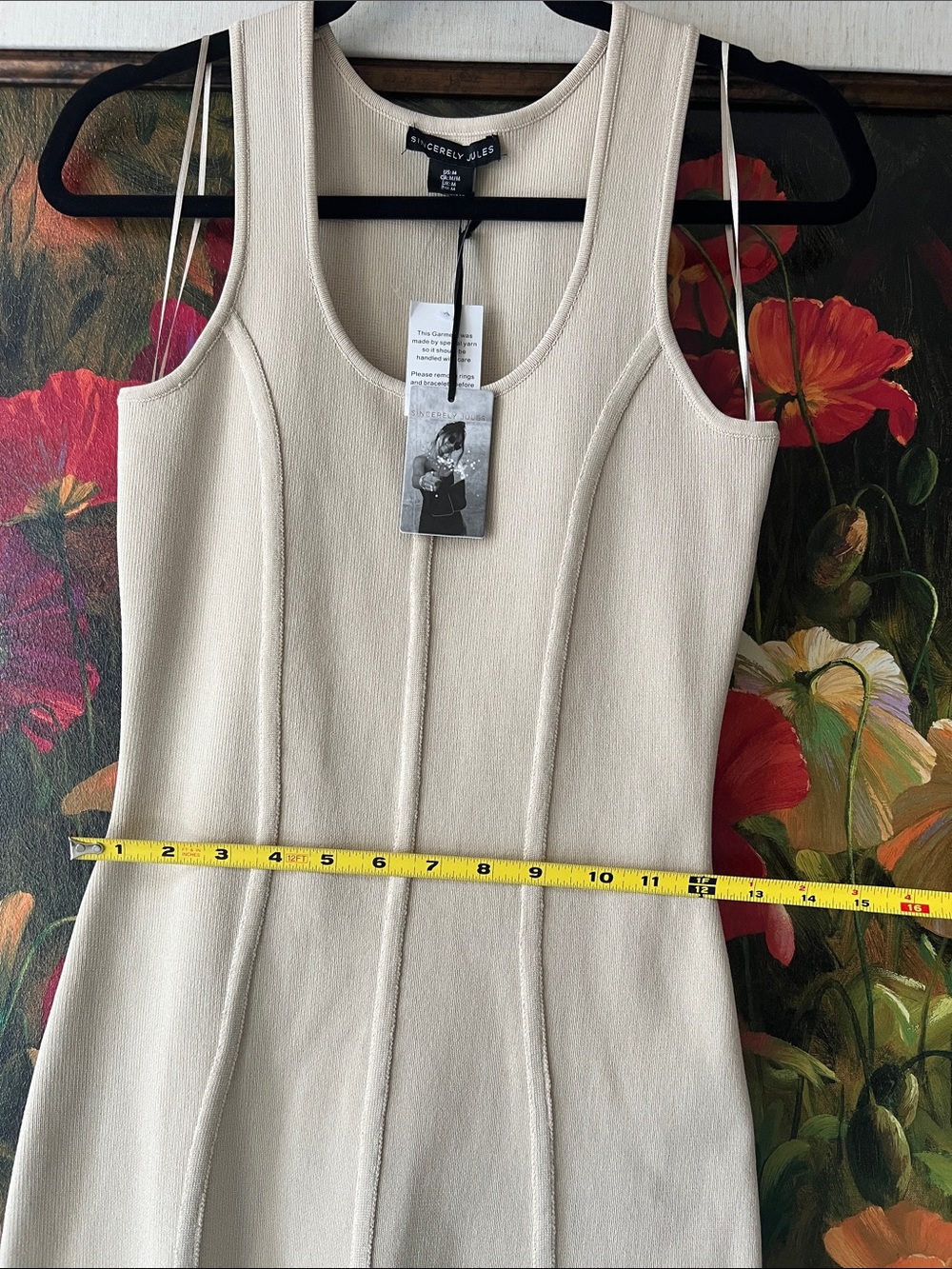 SINCERELY JULES NWT Size M Ivory Sleeveless Bodycon Dress - Picture 10 of 11